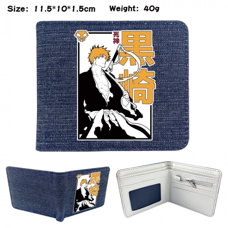 Bleach Anime denim folding full-color wallet 11.5X10X1.5CM