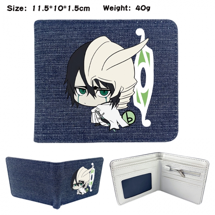 Bleach Anime denim folding full-color wallet 11.5X10X1.5CM