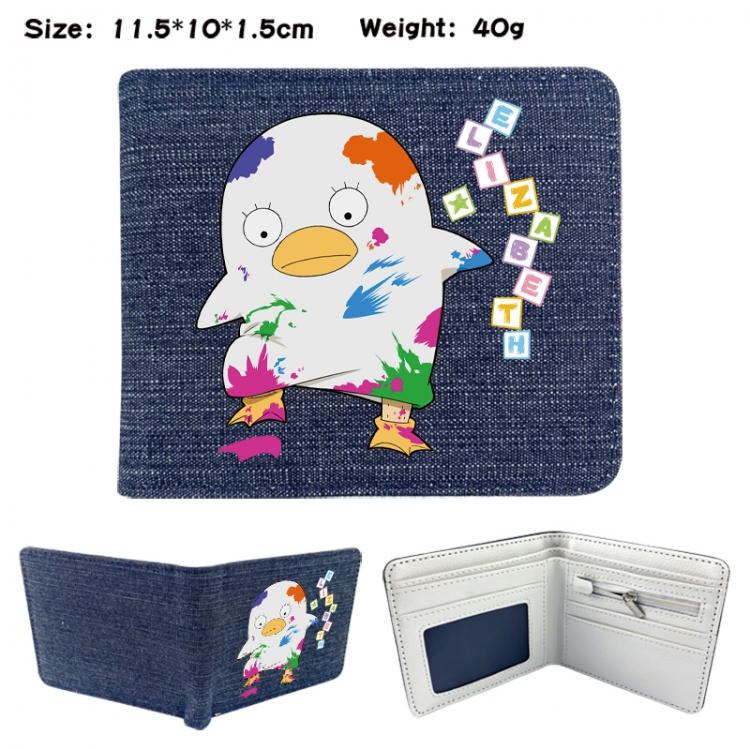 Gintama Anime denim folding full-color wallet 11.5X10X1.5CM