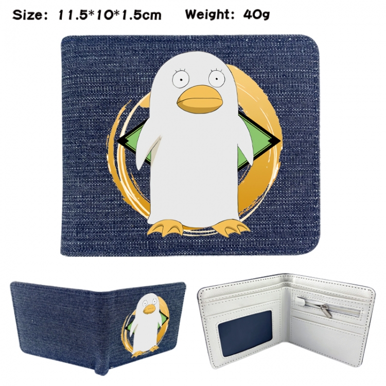 Gintama Anime denim folding full-color wallet 11.5X10X1.5CM
