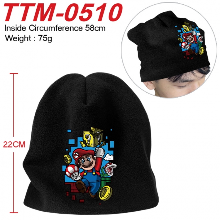 Super Mario Printed plush cotton hat with a hat circumference of 58cm 75g (adult size) TTM-0510
