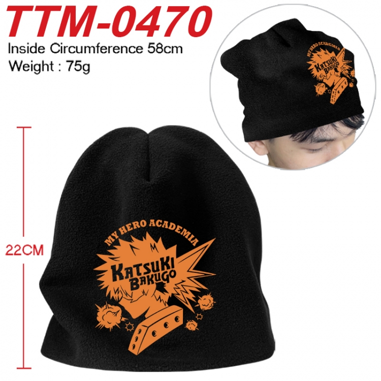 My Hero Academia Printed plush cotton hat with a hat circumference of 58cm 75g (adult size) TTM-0470