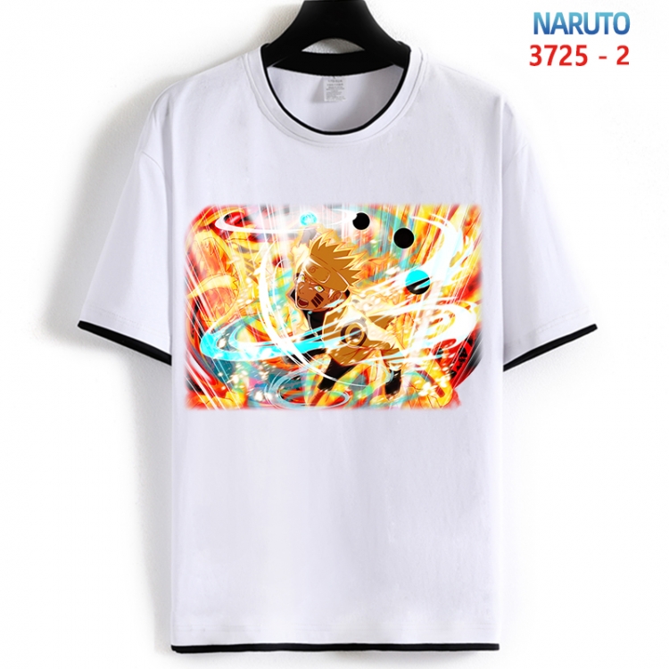 Naruto Cotton crew neck black and white trim short-sleeved T-shirt from S to 4XL  HM-3725-2