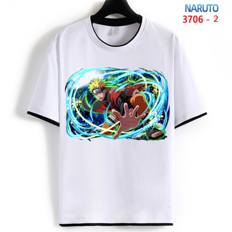 Naruto Cotton crew neck black and white trim short-sleeved T-shirt from S to 4XL  HM-3706-2