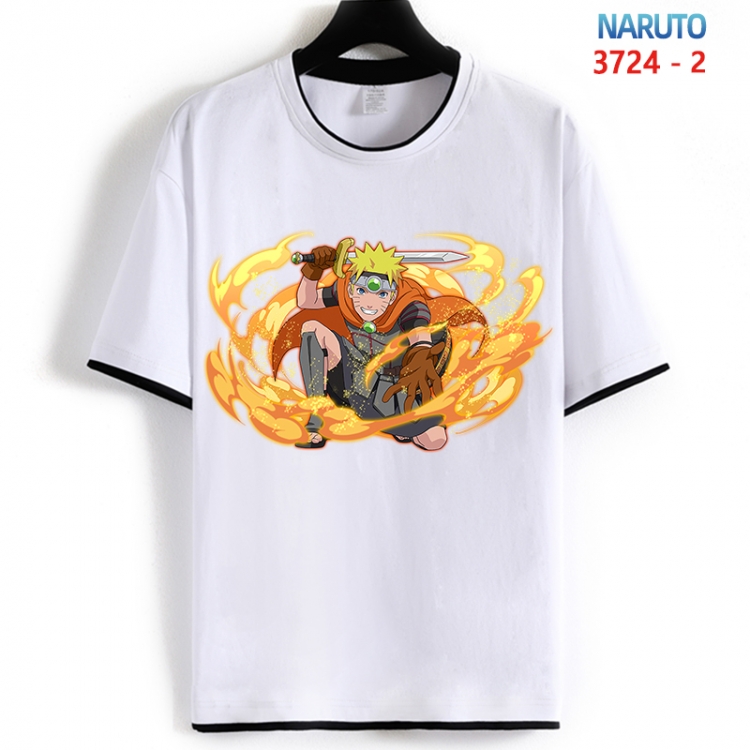 Naruto Cotton crew neck black and white trim short-sleeved T-shirt from S to 4XL HM-3724-2