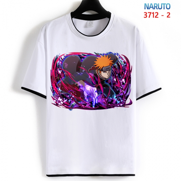 Naruto Cotton crew neck black and white trim short-sleeved T-shirt from S to 4XL HM-3712-2