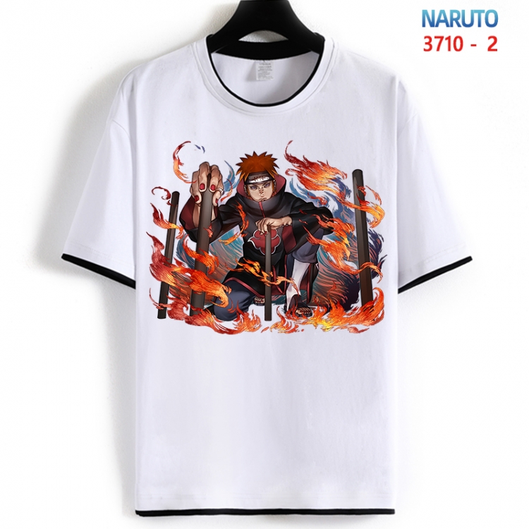 Naruto Cotton crew neck black and white trim short-sleeved T-shirt from S to 4XL HM-3710-2