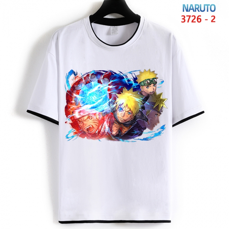 Naruto Cotton crew neck black and white trim short-sleeved T-shirt from S to 4XL  HM-3726-2