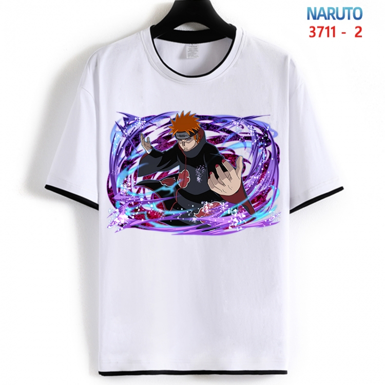Naruto Cotton crew neck black and white trim short-sleeved T-shirt from S to 4XL HM-3711-2