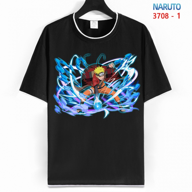 Naruto Cotton crew neck black and white trim short-sleeved T-shirt from S to 4XL  HM-3708-1