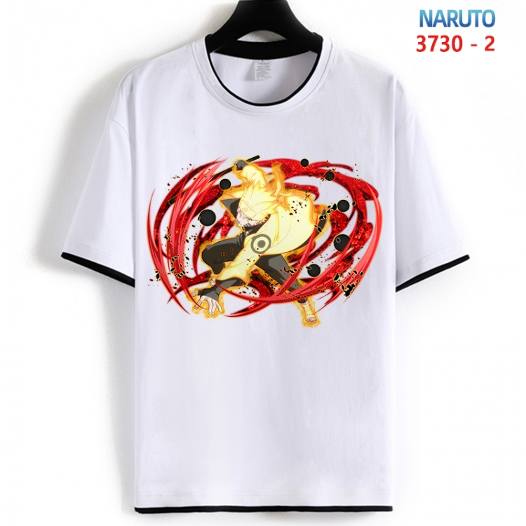 Naruto Cotton crew neck black and white trim short-sleeved T-shirt from S to 4XL HM-3730-2