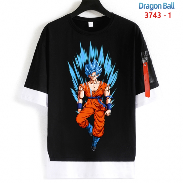 DRAGON BALL Cotton Crew Neck Fake Two-Piece Short Sleeve T-Shirt from S to 4XL  HM-3743-1