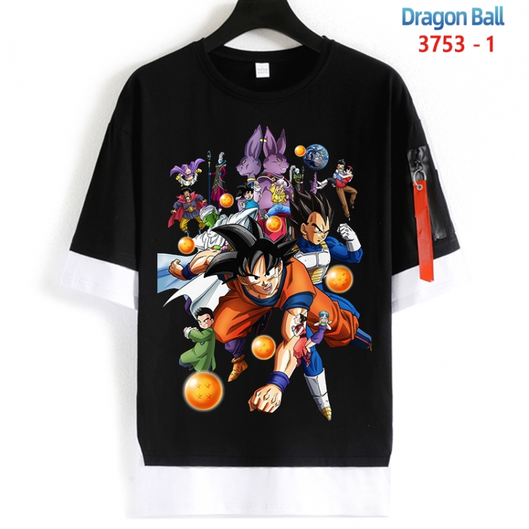 DRAGON BALL Cotton Crew Neck Fake Two-Piece Short Sleeve T-Shirt from S to 4XL HM-3753-1