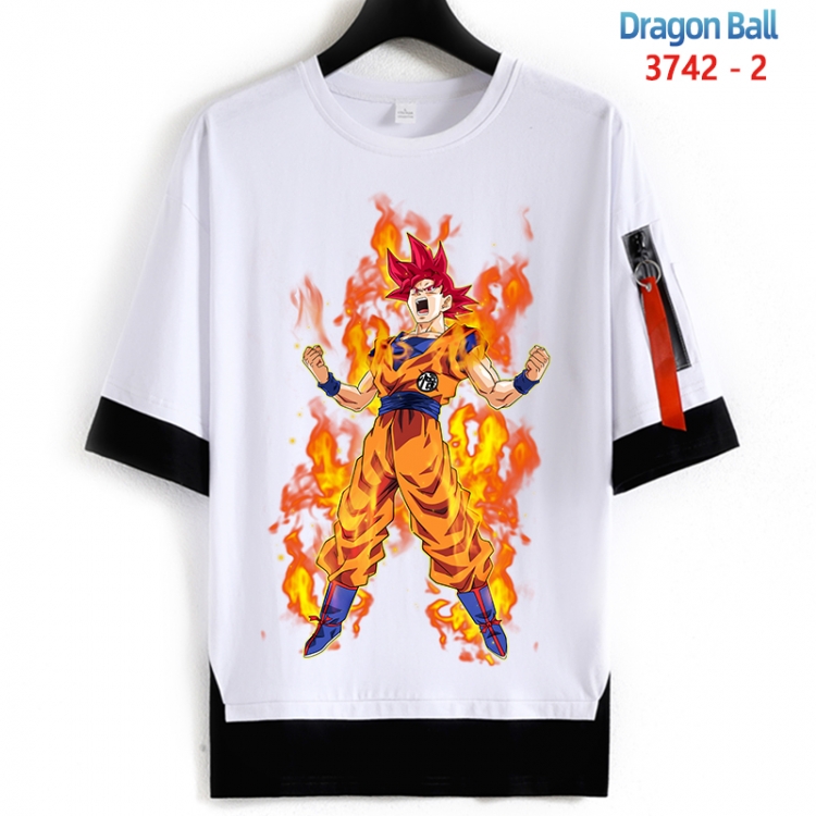 DRAGON BALL Cotton Crew Neck Fake Two-Piece Short Sleeve T-Shirt from S to 4XL  HM-3742-2