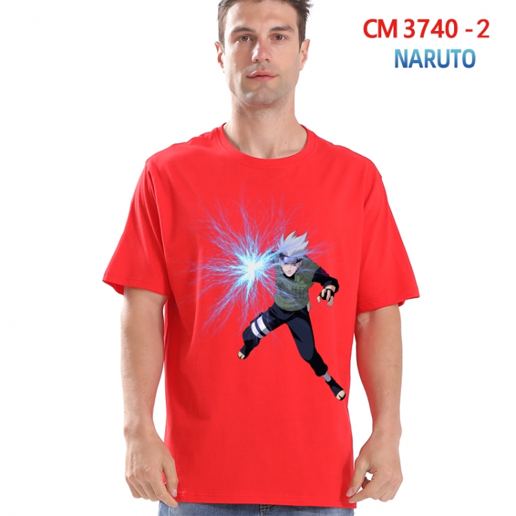 Naruto Printed short-sleeved cotton T-shirt from S to 4XL 3740-2