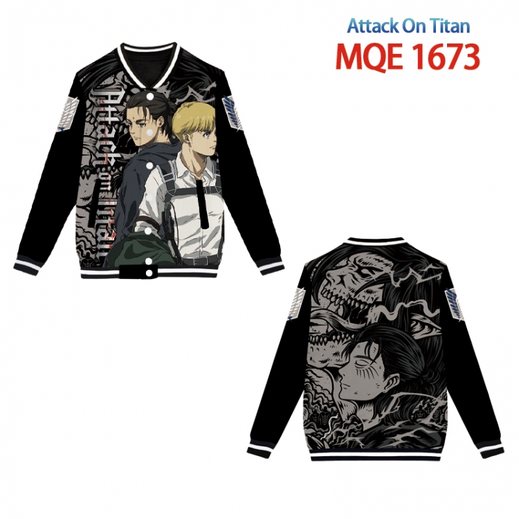 Shingeki no Kyojin Full color round neck baseball Sweater coat Hoodie XS to 4XL MQE 1673