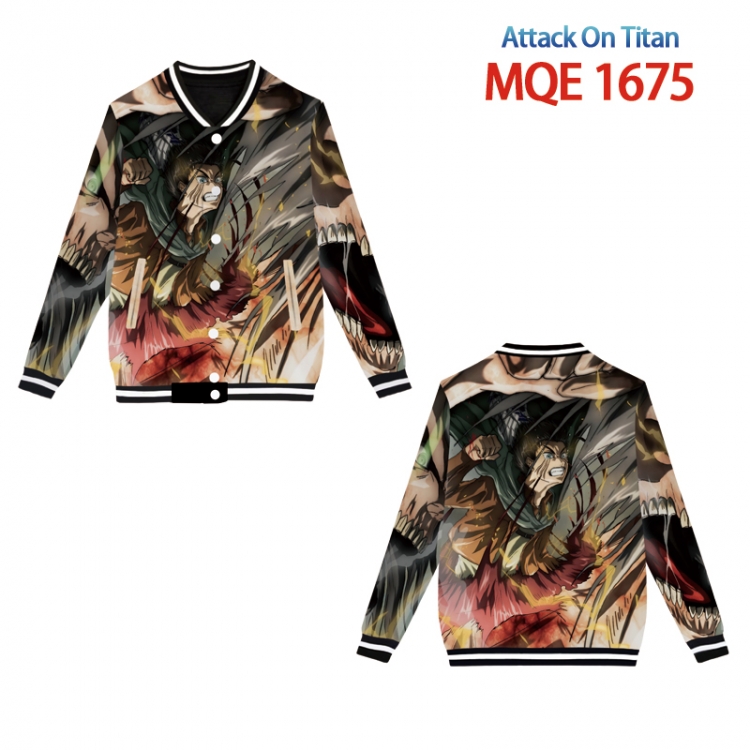 Shingeki no Kyojin Full color round neck baseball Sweater coat Hoodie XS to 4XL  MQE 1675