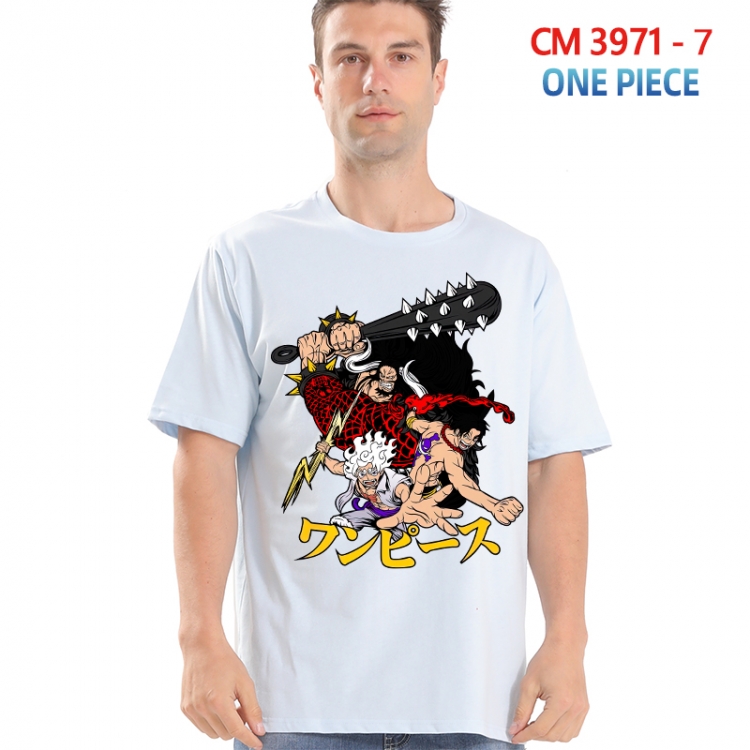 One Piece Printed short-sleeved cotton T-shirt from S to 4XL  3971-7