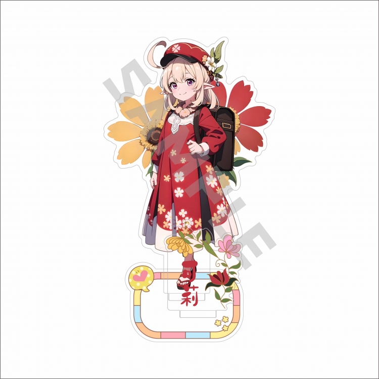 Genshin Impact Anime characters Double Insert Style acrylic Standing Plates Keychain 15m