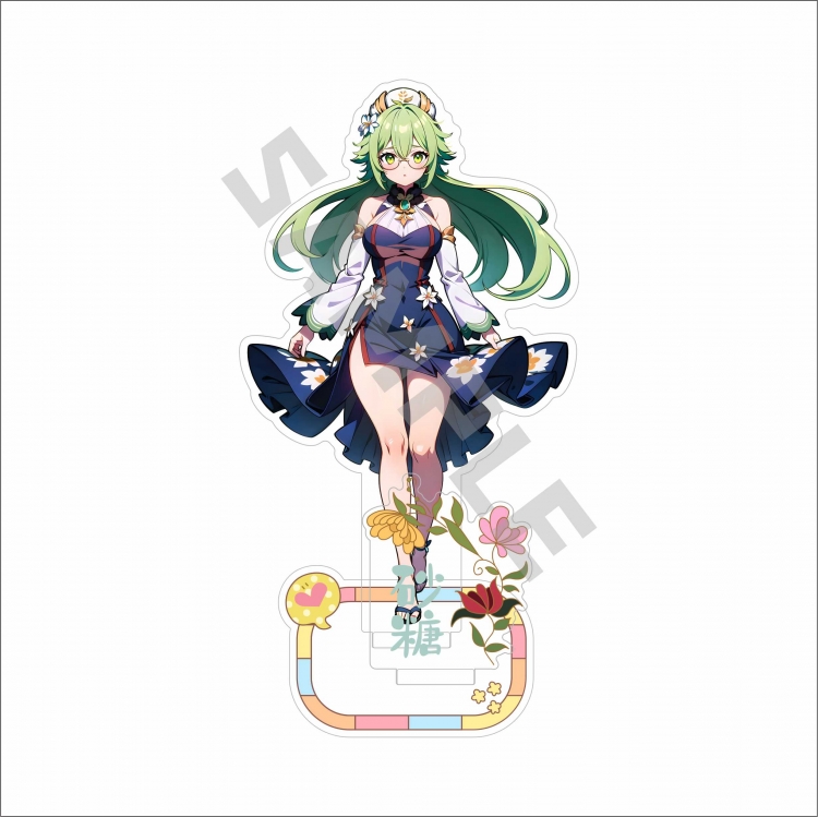 Genshin Impact Anime characters Double Insert Style acrylic Standing Plates Keychain 15m