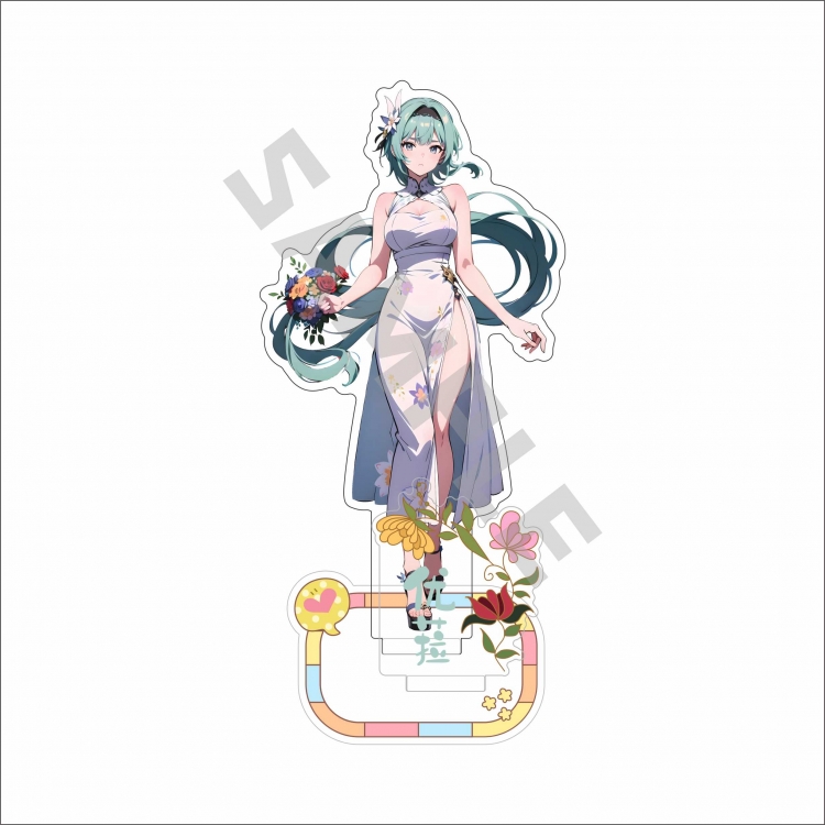 Genshin Impact Anime characters Double Insert Style acrylic Standing Plates Keychain 15m