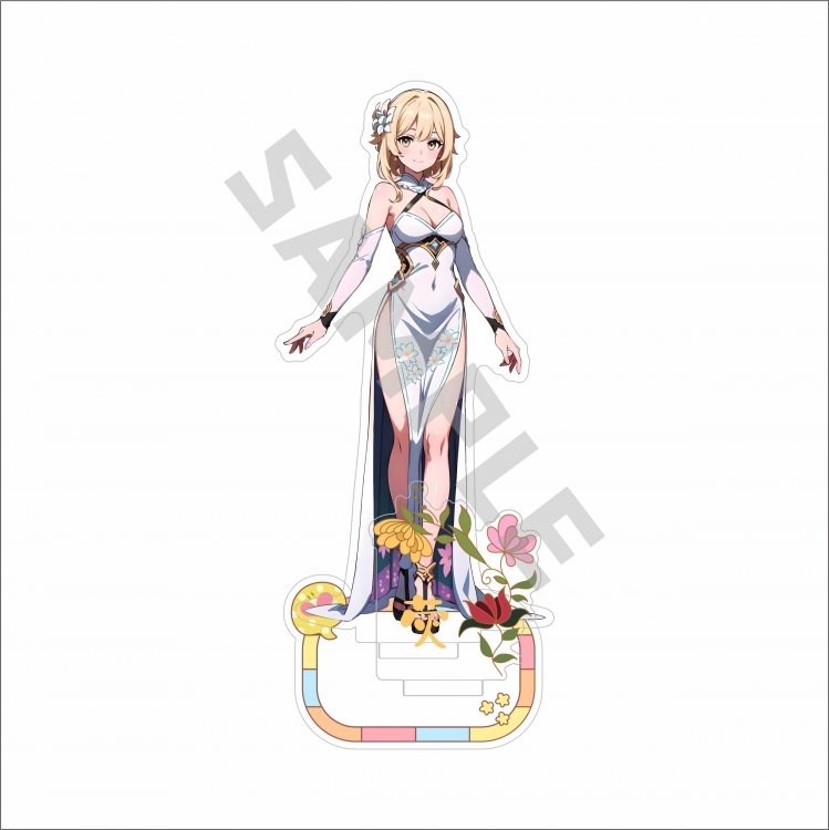 Genshin Impact Anime characters Double Insert Style acrylic Standing Plates Keychain 15m