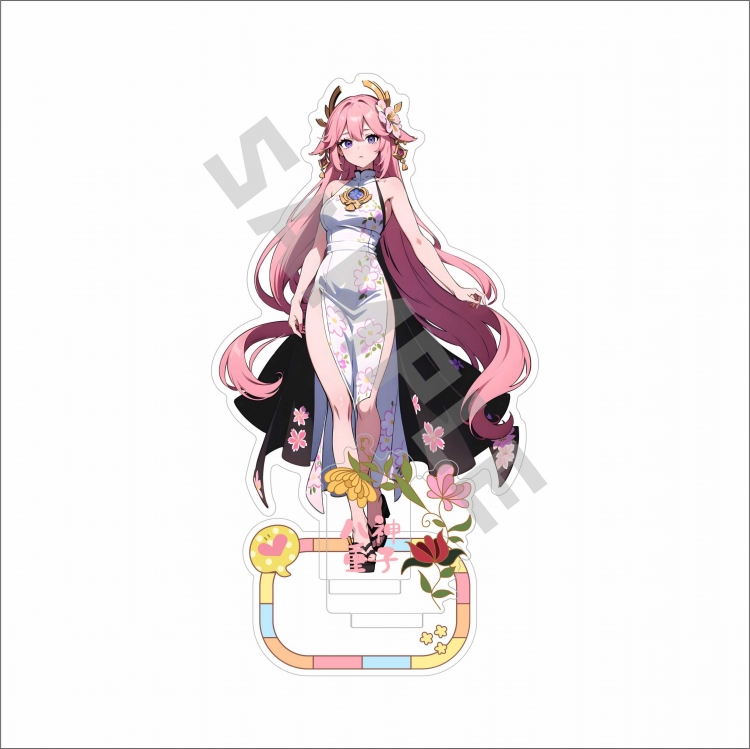 Genshin Impact Anime characters Double Insert Style acrylic Standing Plates Keychain 15m