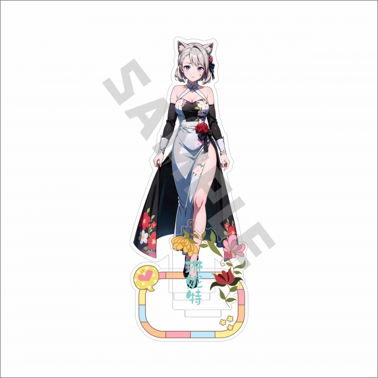 Genshin Impact Anime characters Double Insert Style acrylic Standing Plates Keychain 15m