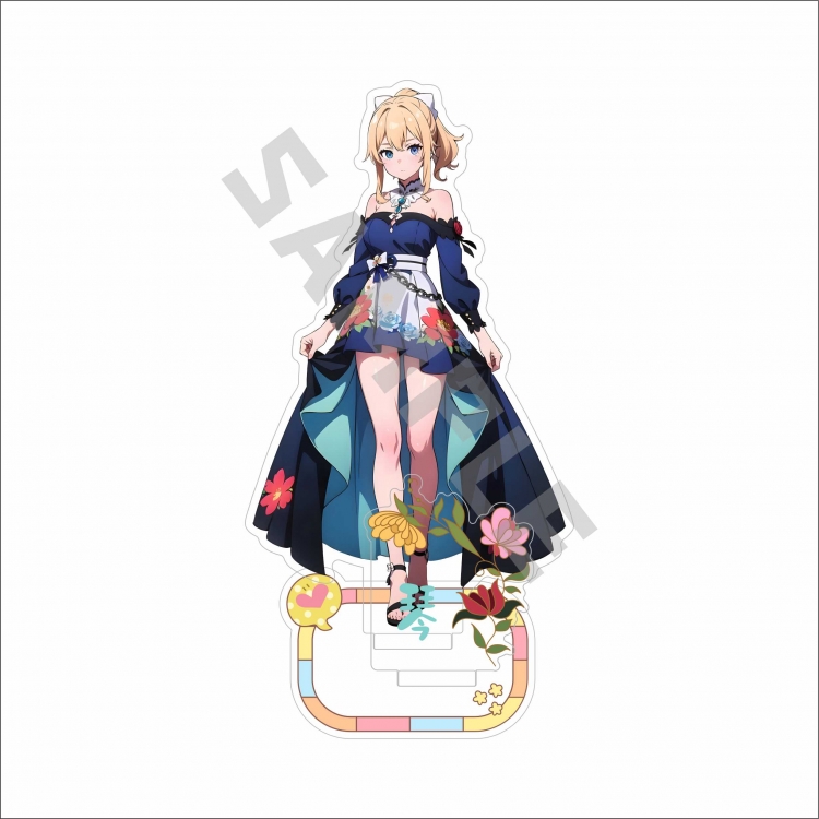 Genshin Impact Anime characters Double Insert Style acrylic Standing Plates Keychain 15m