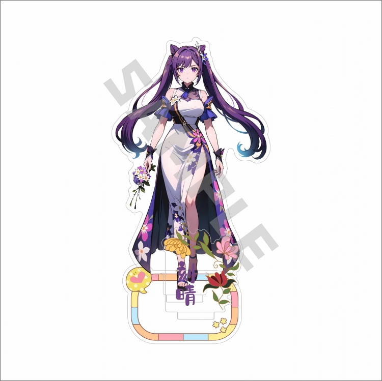 Genshin Impact Anime characters Double Insert Style acrylic Standing Plates Keychain 15m