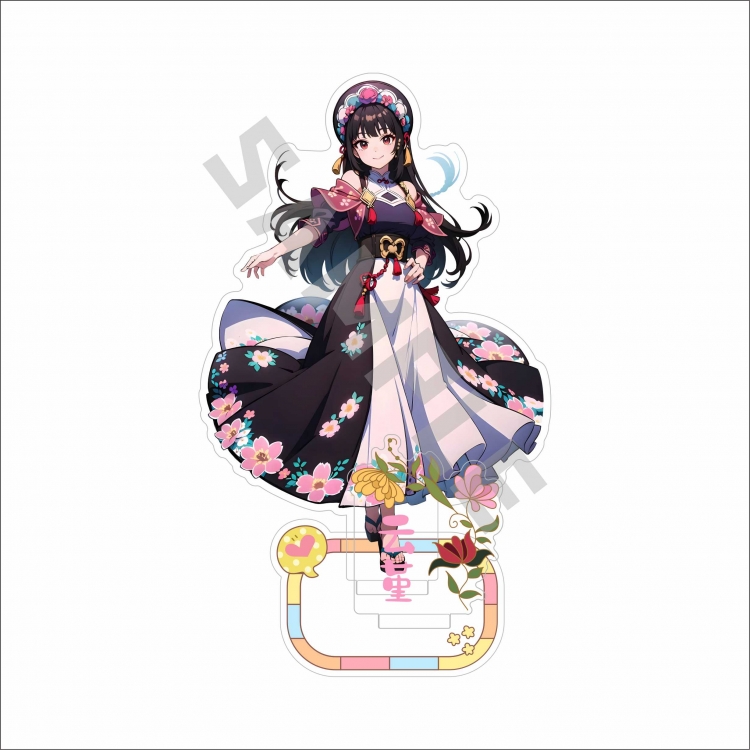 Genshin Impact Anime characters Double Insert Style acrylic Standing Plates Keychain 15m