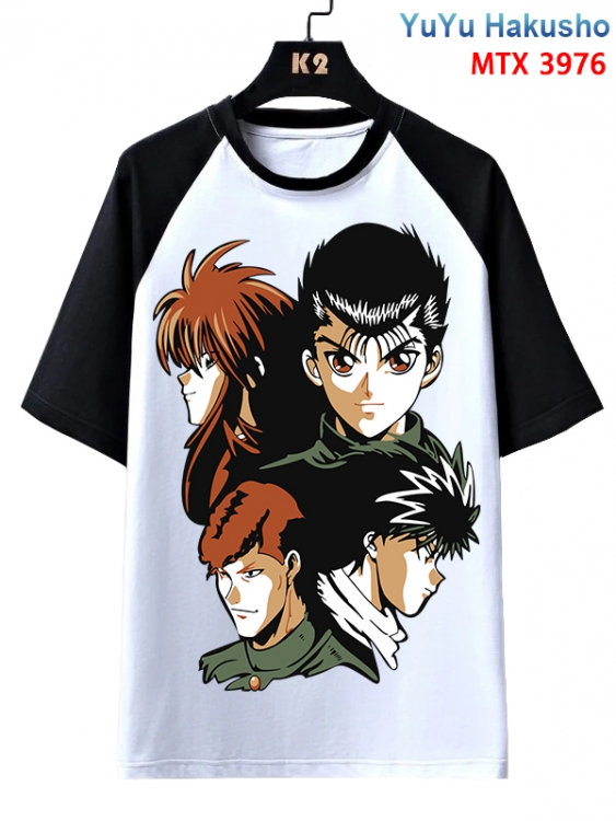 YuYu Hakusho Anime raglan sleeve cotton T-shirt from XS to 3XL MTX-3976-1