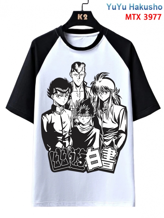 YuYu Hakusho Anime raglan sleeve cotton T-shirt from XS to 3XL MTX-3977-1