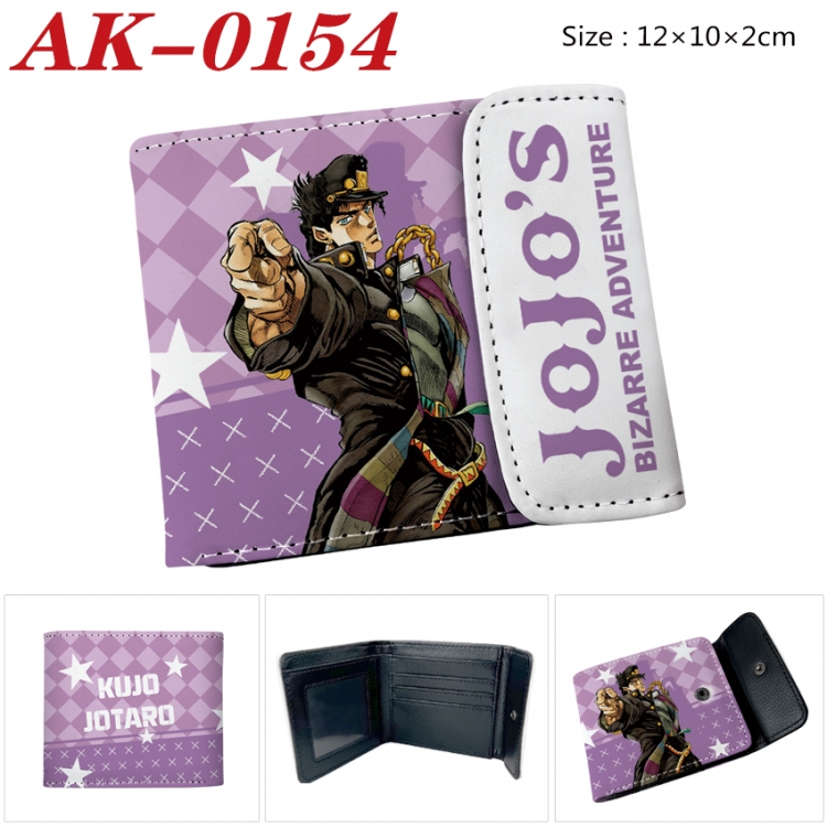 JoJos Bizarre Adventure Anime PU leather full color buckle 20% off wallet 12X10X2CM