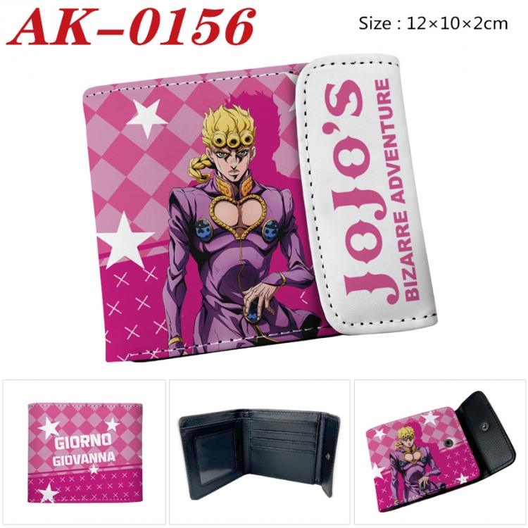 JoJos Bizarre Adventure Anime PU leather full color buckle 20% off wallet 12X10X2CM