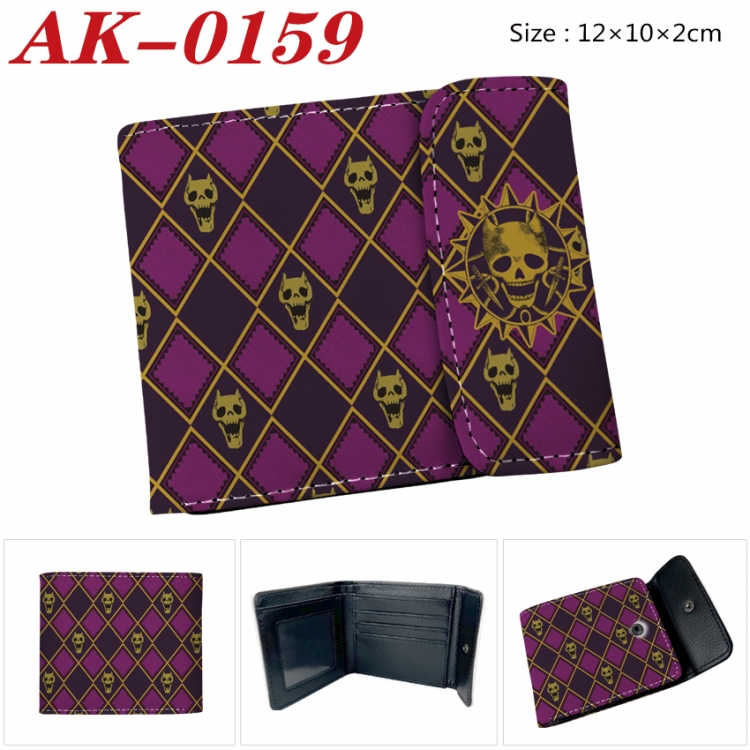 JoJos Bizarre Adventure Anime PU leather full color buckle 20% off wallet 12X10X2CM