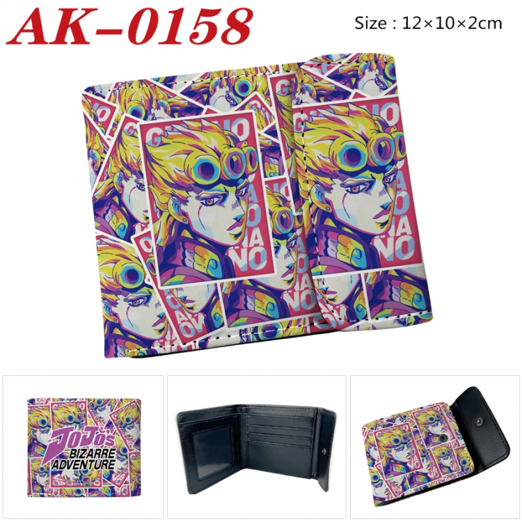 JoJos Bizarre Adventure Anime PU leather full color buckle 20% off wallet 12X10X2CM