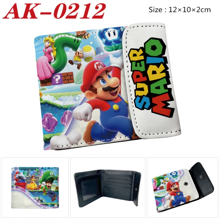 Super Mario Anime PU leather full color buckle 20% off wallet 12X10X2CM