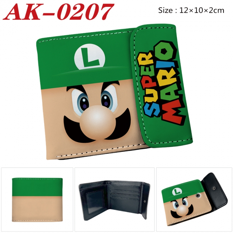 Super Mario Anime PU leather full color buckle 20% off wallet 12X10X2CM