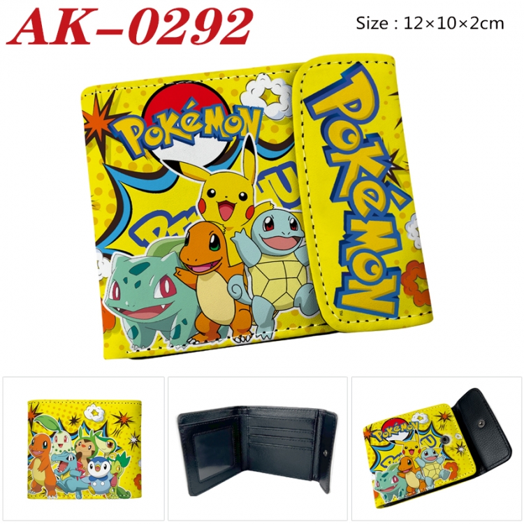 Pokemon Anime PU leather full color buckle 20% off wallet 12X10X2CM