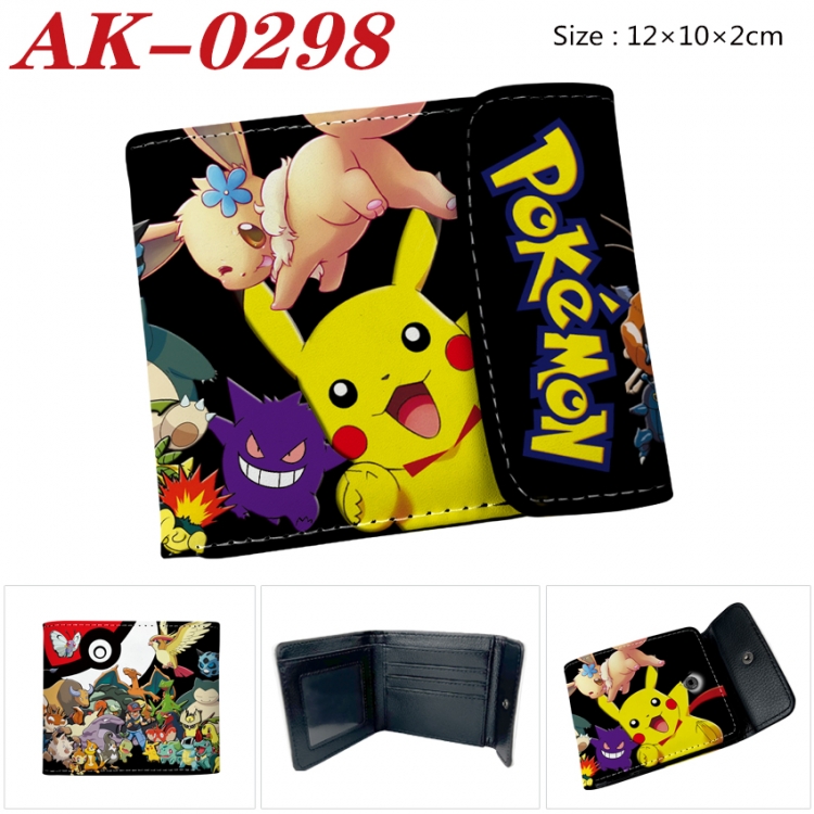 Pokemon Anime PU leather full color buckle 20% off wallet 12X10X2CM