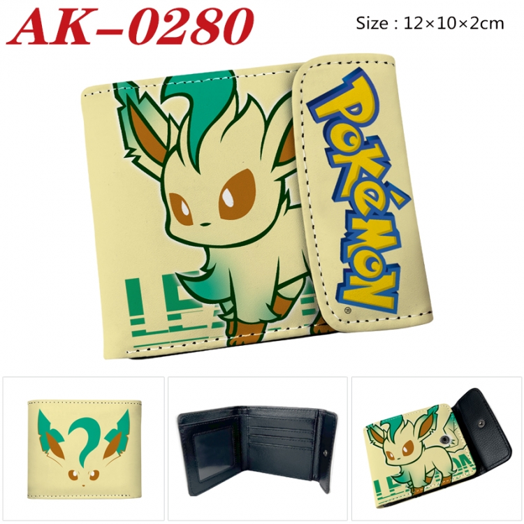 Pokemon Anime PU leather full color buckle 20% off wallet 12X10X2CM