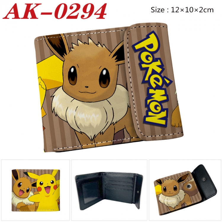 Pokemon Anime PU leather full color buckle 20% off wallet 12X10X2CM