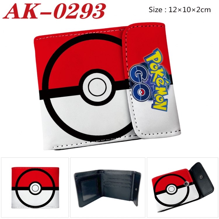 Pokemon Anime PU leather full color buckle 20% off wallet 12X10X2CM