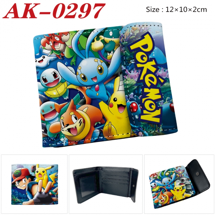 Pokemon Anime PU leather full color buckle 20% off wallet 12X10X2CM