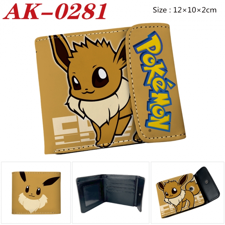 Pokemon Anime PU leather full color buckle 20% off wallet 12X10X2CM