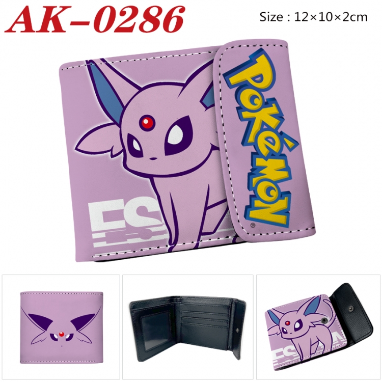 Pokemon Anime PU leather full color buckle 20% off wallet 12X10X2CM