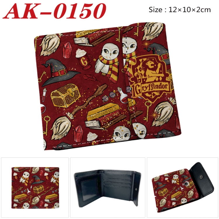 Harry Potter Anime PU leather full color buckle 20% off wallet 12X10X2CM