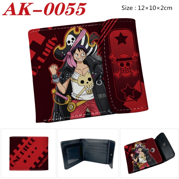 One Piece Anime PU leather full color buckle 20% off wallet 12X10X2CM