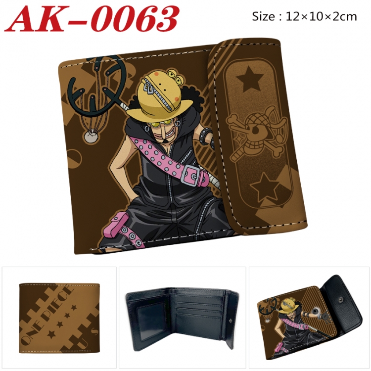 One Piece Anime PU leather full color buckle 20% off wallet 12X10X2CM